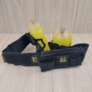 Amphipod Hydration Belt Unisex OS Black Yellow 2 10oz Bottles Airstretch Pouch
